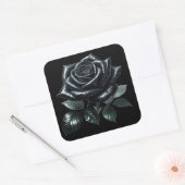 Black Gothic Rose Vierkante Sticker (Envelop)