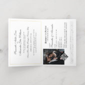 Black Gothic Skeleton Passport Wedding Invitation Folie Wenskaart (Binnenlaag)