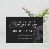 Black Gothic Skull Wedding Wil jij mijn bruidsmeis Kaart (Staand voorkant)