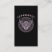 Black gothic Sphynx Cat Gothic Moon Visitekaartje (Voorkant)
