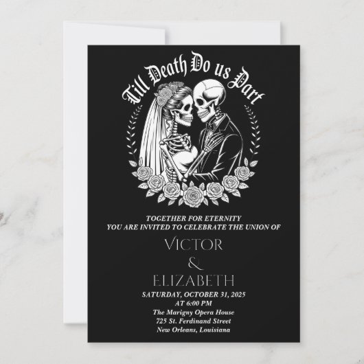 Black Gothic Till Death Do Us Part Huwelijk Kaart (Voorkant)