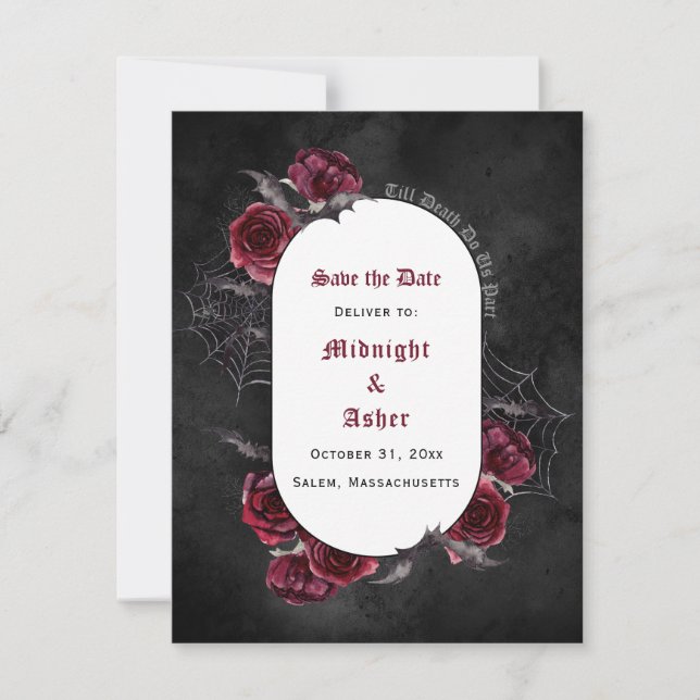 Black gothic tot de dood ons deel sparen de datum (Voorkant)