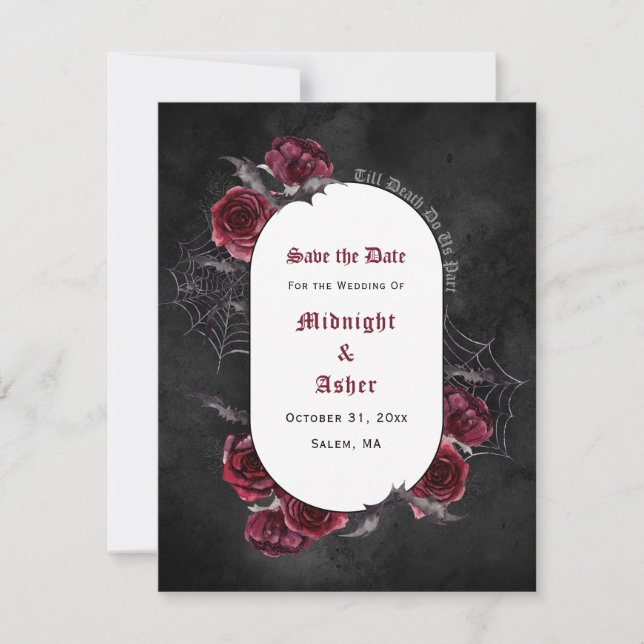 Black gothic tot de dood ons deel sparen de datum (Voorkant)