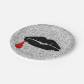 Black Gothic Vampire Kiss Vamp 7 inch Papieren Bordje (Gekanteld)