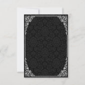Black gothic Victoriaans Damask Wedding RSVP-kaart Kaart (Achterkant)