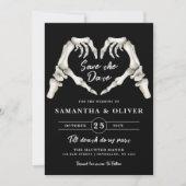Black Gothic Wedding Bewaar de datum Halloween Hea Save The Date (Voorkant)