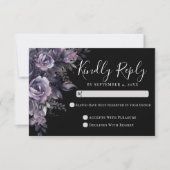 Black Gothic Wedding RSVP Card Kaartje (Voorkant)