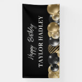 Black Goud Gefeliciteerd Spandoek (Verticaal)