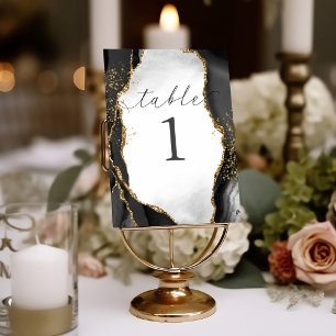 Black, Goud & Grey Mist Agate Tafelkaart Kaart