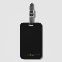 Black Goud Meisjesachtig Schrift Monogram Naam Mod