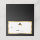 Black | Goud | Wit Afstudeerder Pet Plaatskaarten Plaatskaartje (Buitenkant ongevouwen)