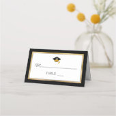 Black | Goud | Wit Afstudeerder Pet Plaatskaarten Plaatskaartje (Voorkant)