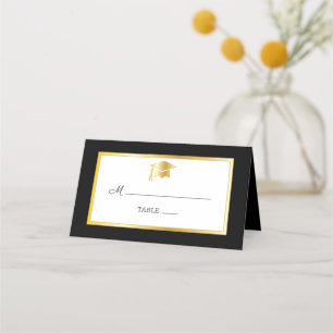 Black   Goud   Wit Afstudeerder Pet Plaatskaarten Plaatskaartje