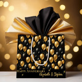 Black | Goudballonnen Happy Jubileum Groot Cadeauzakje