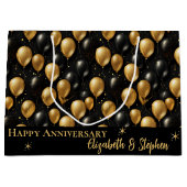 Black | Goudballonnen Happy Jubileum Groot Cadeauzakje (Voorkant)