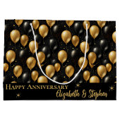 Black | Goudballonnen Happy Jubileum Groot Cadeauzakje (Achterkant)