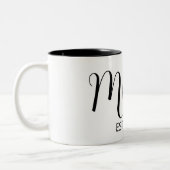 Black Graceful Big Script Established New Mom Gift Tweekleurige Koffiemok (Links)