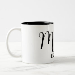 Black Graceful Big Script Established New Mom Gift Tweekleurige Koffiemok