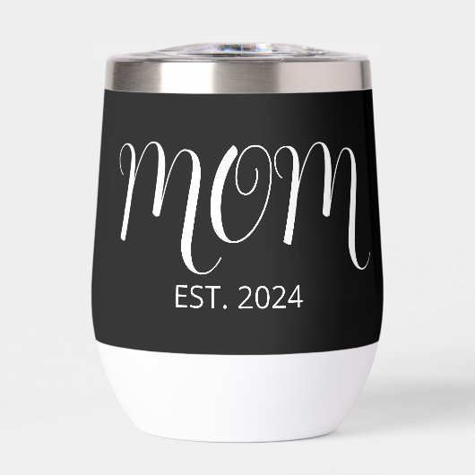 Black Graceful Script Established New Mom Gift (Voorkant)