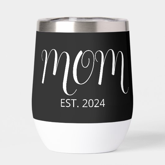 Black Graceful Script Established New Mom Gift (Achterkant)