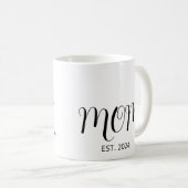 Black Graceful Script Established New Mom Koffiemok (Voorkant rechts)