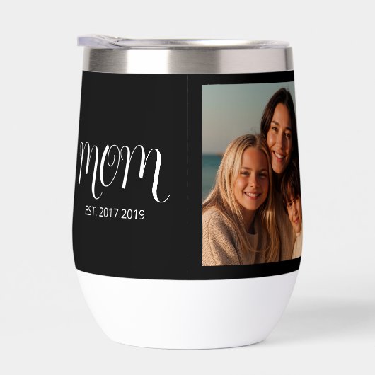 Black Graceful Script Mom Established Photo Gift (Rechts)