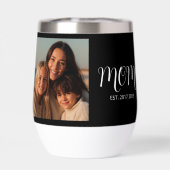 Black Graceful Script Mom Established Photo Gift (Achterkant)