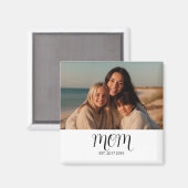 Black Graceful Script Mom Established Photo Gift Magneet (Voorkant / Achterkant)