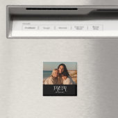 Black Graceful Script Mom Established Photo Gift Magneet (Insitu (Vaatwasser))