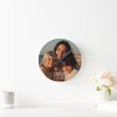 Black Graceful Script Mom Established Photo Ronde Klok (Huis)