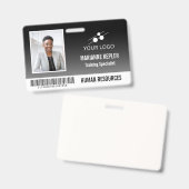 Black Gradient Employee ID Uw Logo toevoegen Badge (Front & Back)