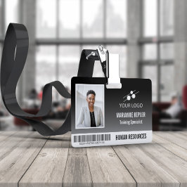 Black Gradient Employee ID Uw Logo toevoegen Badge