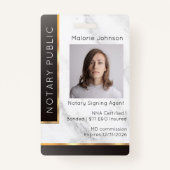 Black Gradient Gold Marble Proessional Notional ID Badge (Voorkant)