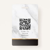 Black Gradient Gold Marble Proessional Notional ID Badge (Achterkant)