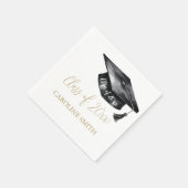 Black Graduation cap Afstudeerfeest Servet (Hoek)