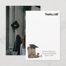 Black Graduation Cap and Cowboy Boot
