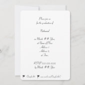 Black Graduation Cap and Tassel Invitations Kaart (Achterkant)