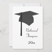 Black Graduation Cap and Tassel Invitations