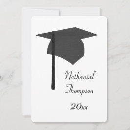 Black Graduation Cap and Tassel Invitations Kaart