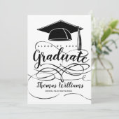 Black Graduation Cap Back Foto Afstuderen 2023 Aankondiging (Staand voorkant)