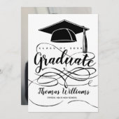 Black Graduation Cap Back Foto Afstuderen 2023 Aankondiging (Voorkant / Achterkant)