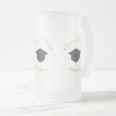 Black Graduation Cap Class of 20xx Custom Matglas Bierpul (Voorkant rechts)