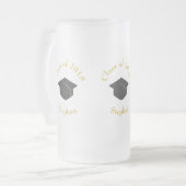 Black Graduation Cap Class of 20xx Custom Matglas Bierpul (Voorkant links)