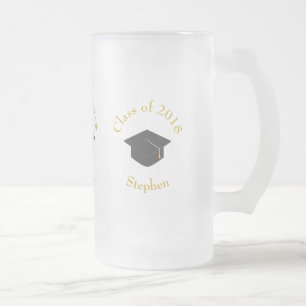 Black Graduation Cap Class of 20xx Custom Matglas Bierpul