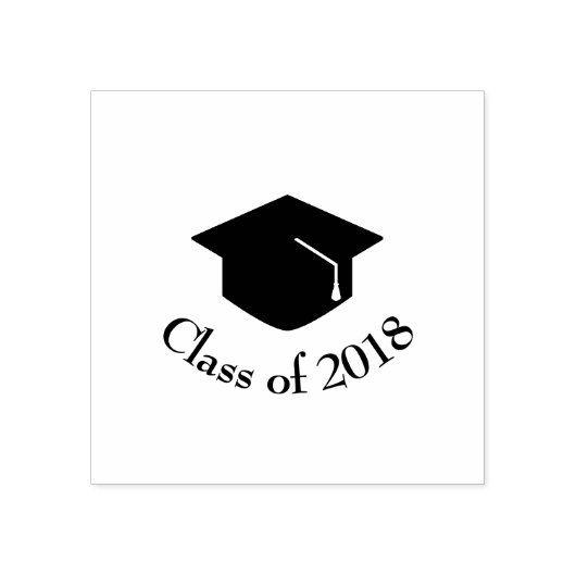 Black Graduation Cap Class of 20xx Rubberstempel (Afrduk)