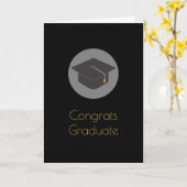 Black Graduation Cap Congrats Afstuderen Kaart (Gele Bloem)