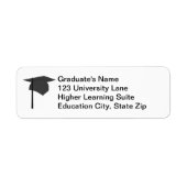 Black Graduation Cap, Tassel Return Address Labels (Voorkant)