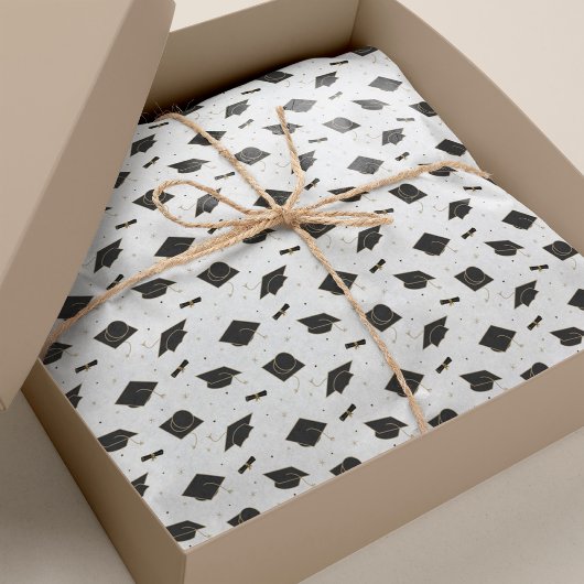 Black Graduation Cap Toss Tissuepapier