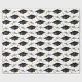 Black Graduation Caps with Diplomas Cadeaupapier (Vlak)