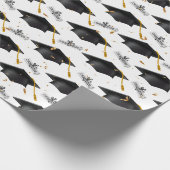 Black Graduation Caps with Diplomas Cadeaupapier (Hoek)